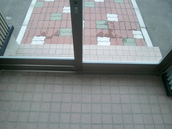 内側から外を見たところ