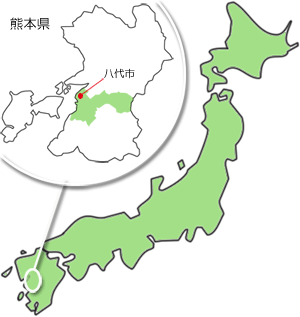 熊本県八代市の地図