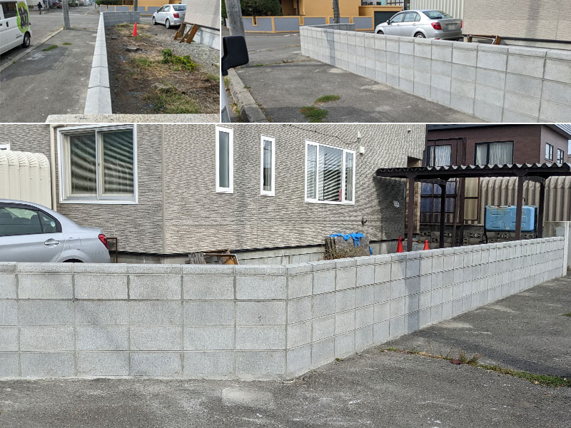 ブロック塀の解体・撤去および復旧施工後