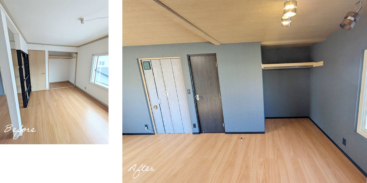 防音室施工前後別アングル