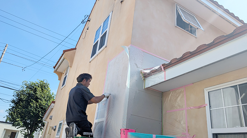 全メッシュ・下地処理中