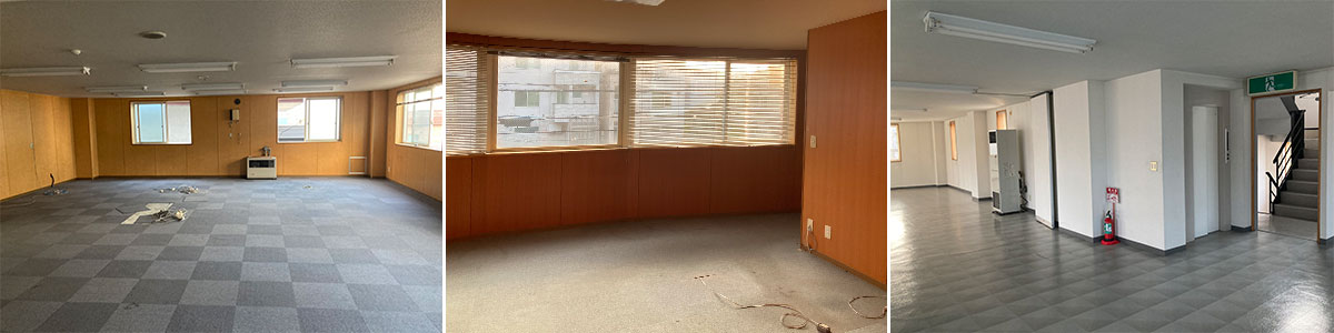 施工前のテントビル内部の様子