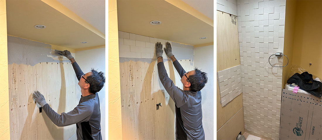 エコカラット貼作業中