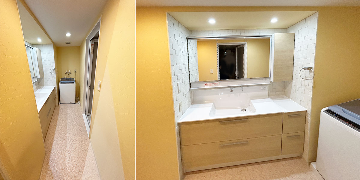 洗面化粧台施工完了