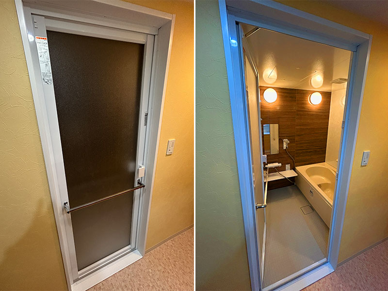 ユニットバス施工完了　入り口