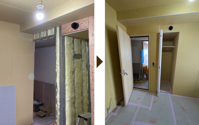 収納部分工事中